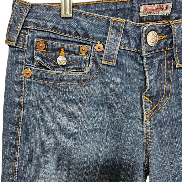 True Religion Becky Bootcut Jeans Women's Size 29 Y2K Low Rise Flap Pockets - Picture 3 of 8